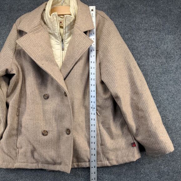 Woolrich Women's Wool Blend Knit Jacket Tan Oatmeal XL Zipped Pockets - Picture 12 of 14